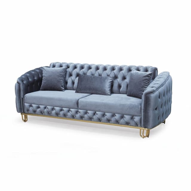 Lux Grey Chesterfield Sofa Set