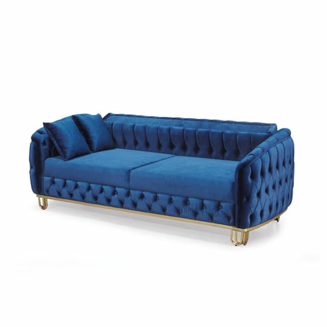 Lux Blue Chesterfield Sofa Set