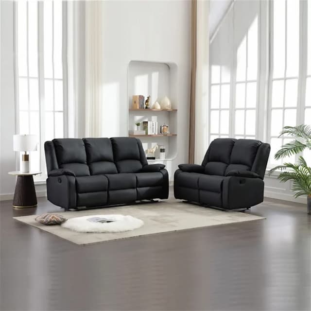 Sero Black Recliner Sofa Set