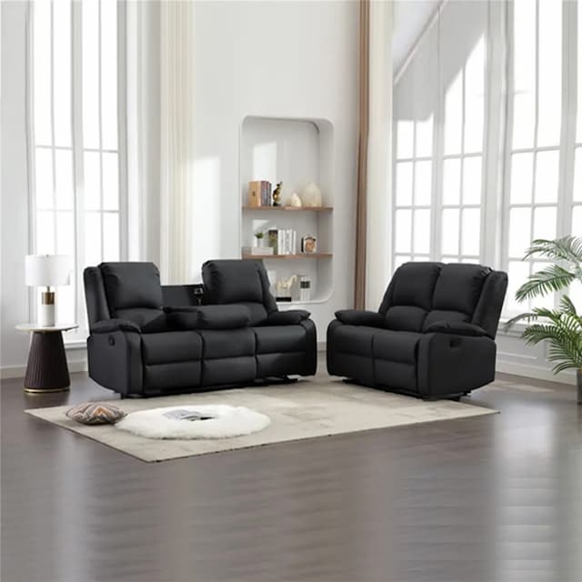 Sero Black Recliner Sofa Set