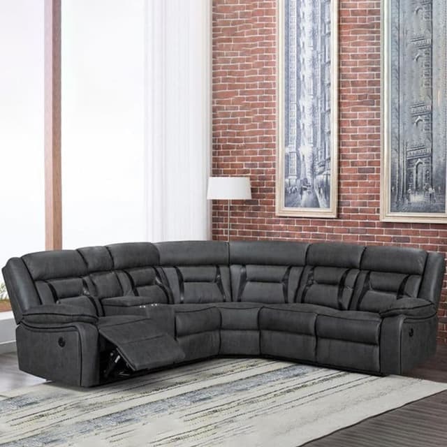 CORNER ELECTRIC RECLINER SOFA BLACK
