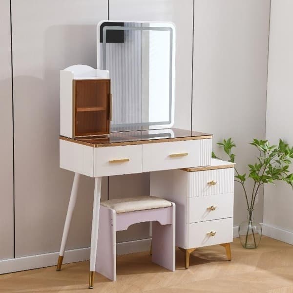 DRESSING TABLE WHITE AND GOLD
