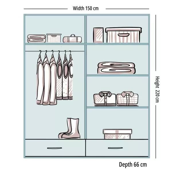 Sycylia II High Gloss Wardrobe Black