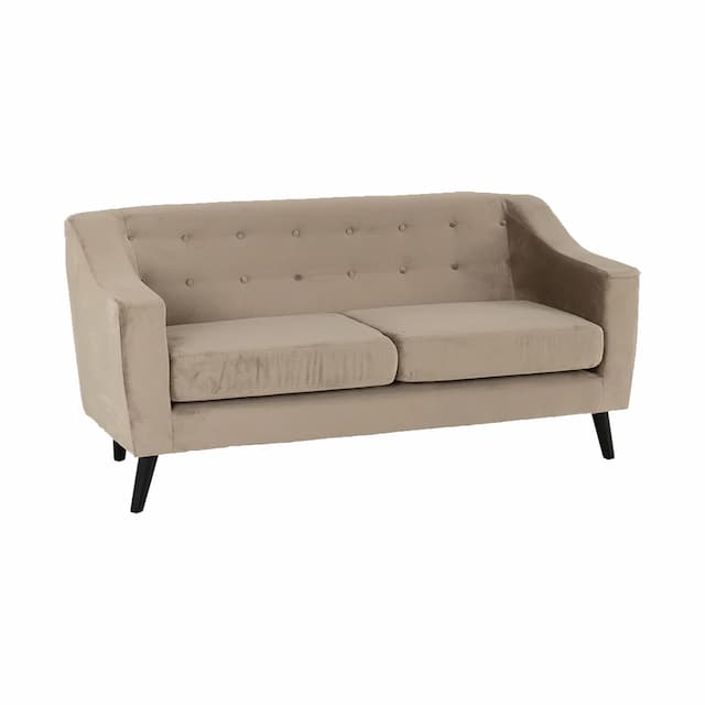 Ascot Cream 1 Seater Velvet Fabric Sofa