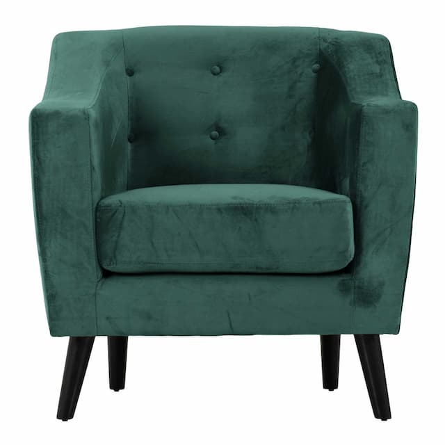 Ascot Green 1 Seater Velvet Fabric Sofa