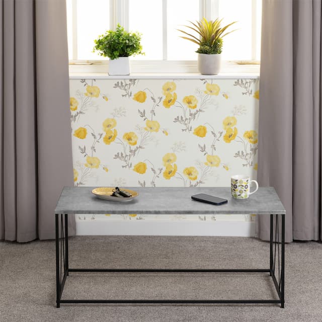 Rectangular Coffee Table Concrete Effect Black