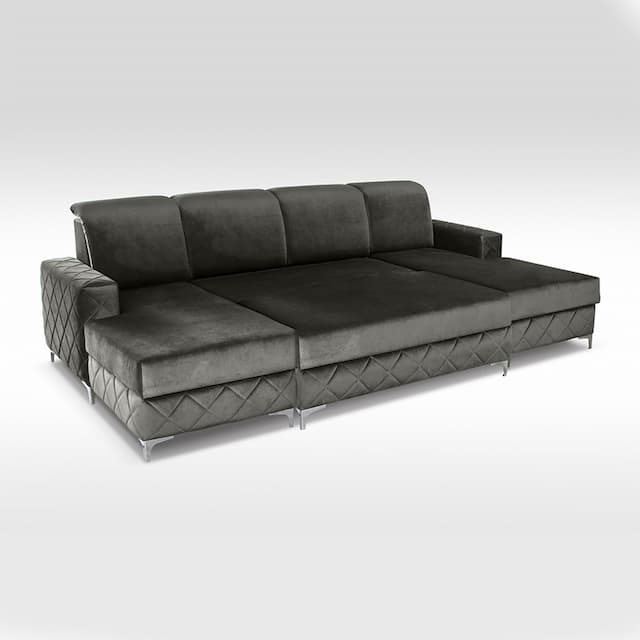Isoka Grey Corner Sofa Bed 