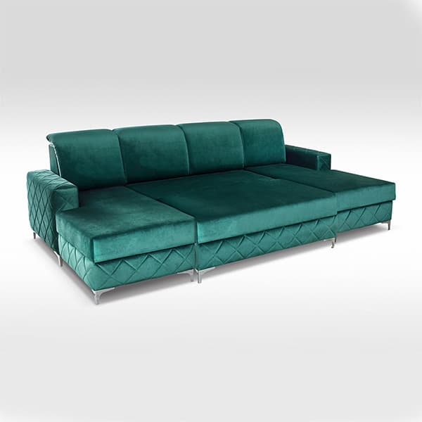 Isoka Green Corner Sofa Bed