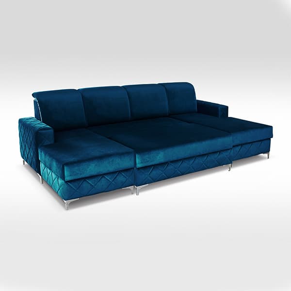 Isoka Blue Corner Sofa Bed