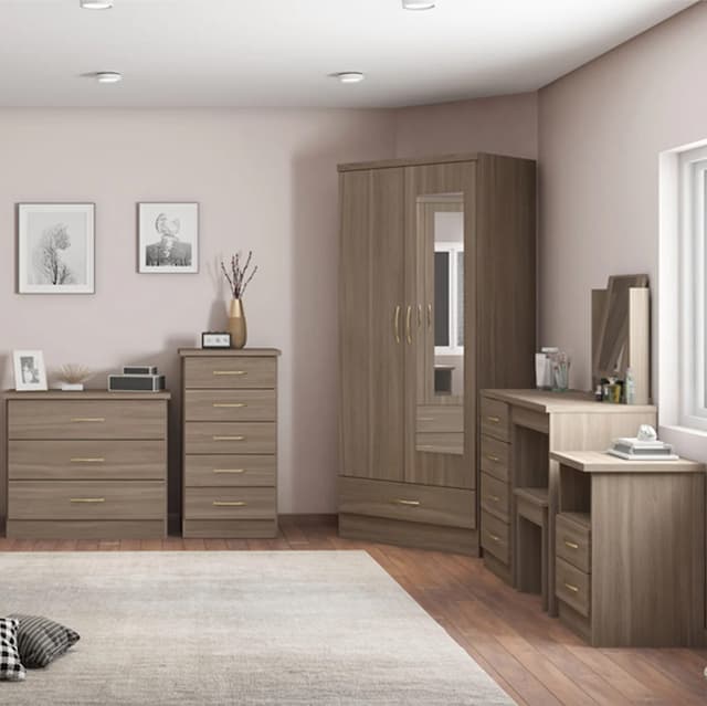 Barry 2 Door 1 Drawer Wardrobe Rustic Oak Effect