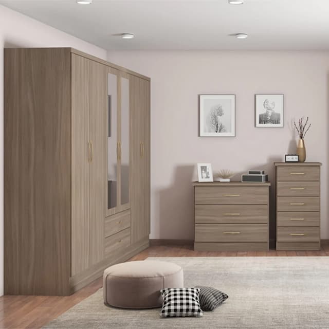 Barry 2 Door 1 Drawer Wardrobe Rustic Oak Effect
