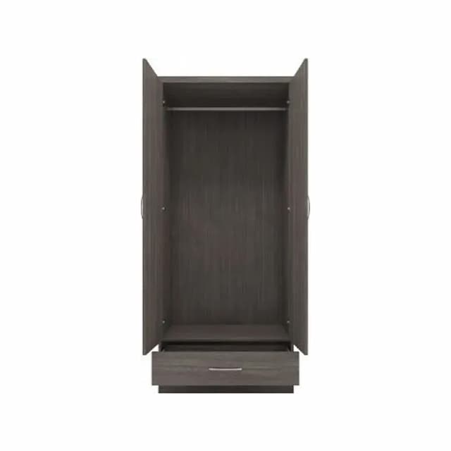 Barry 2 Door 1 Drawer Wardrobe Black Wood Grain