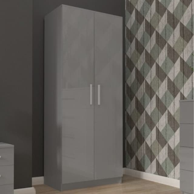 Bobby 2 Door Hinged Wardrobe Grey