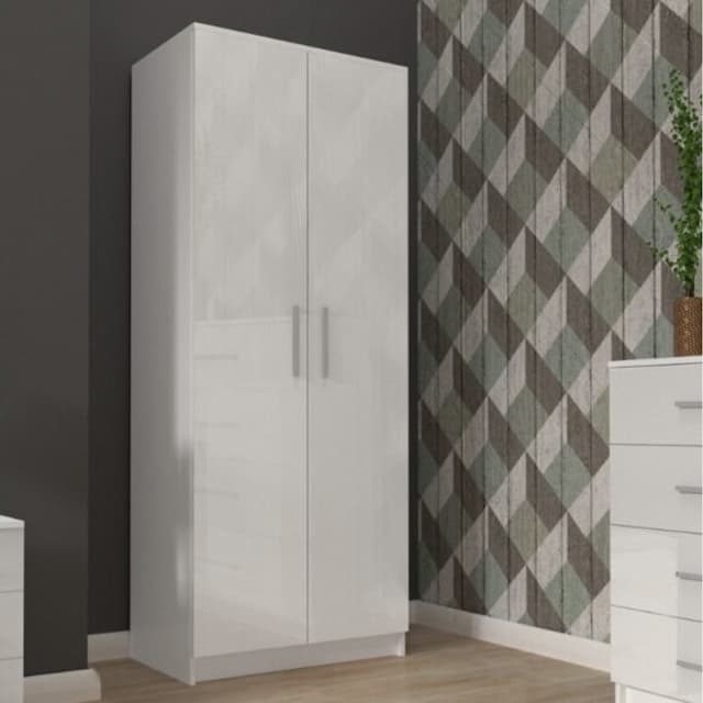 Bobby 2 Door Hinged Wardrobe White
