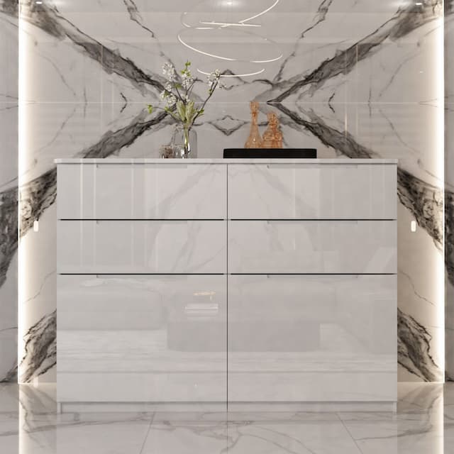 3+3 Chesters High Gloss Drawer 