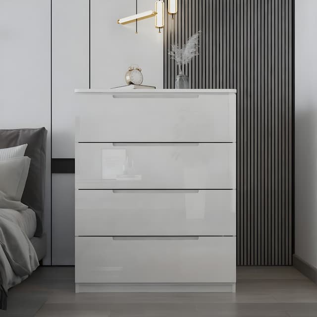 4 Door High Gloss Chest Drawers 