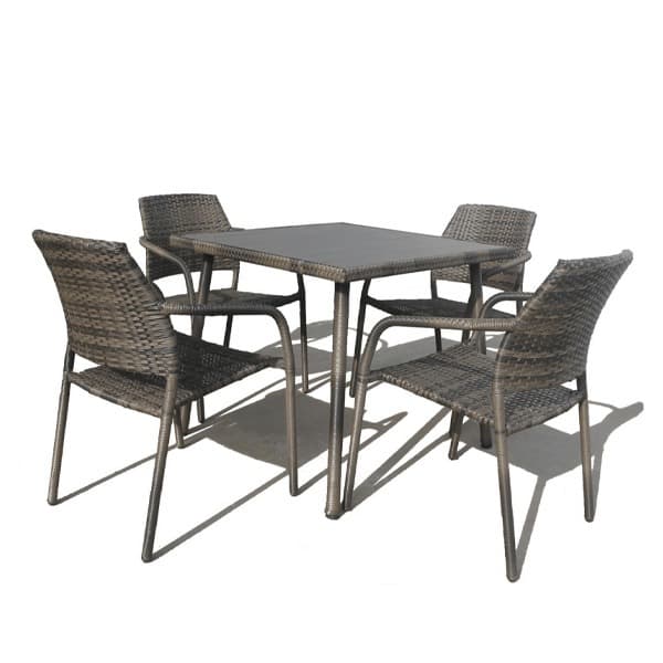 Rattan Dining Set 1.2m Rectangle Table with 4 chairs