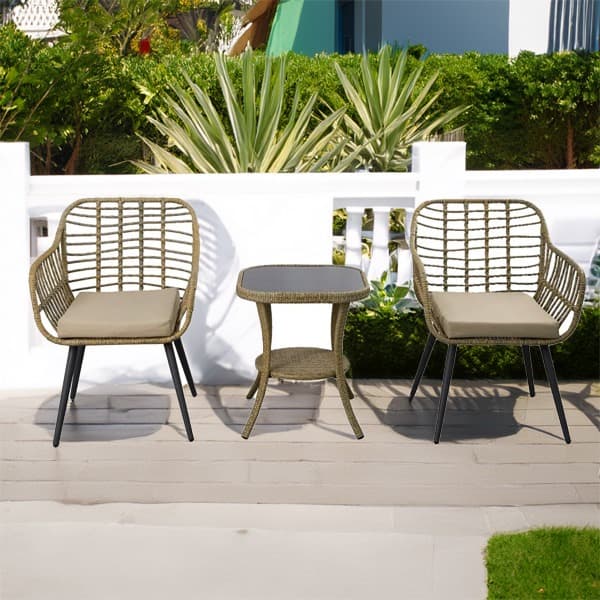 3PCS Bistro Set Nature/Beige