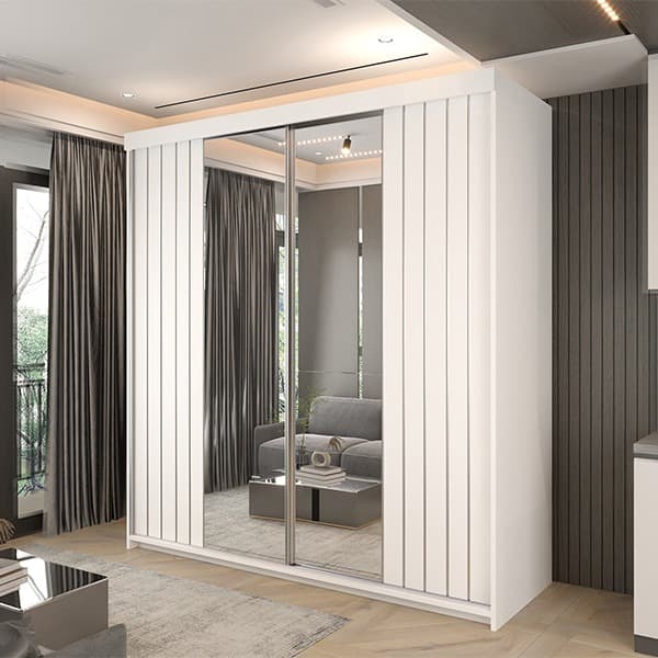 Marbella White Sliding Wardrobe 200cm