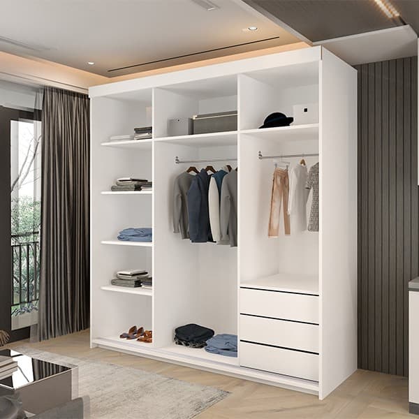 Marbella White Sliding Wardrobe 200cm