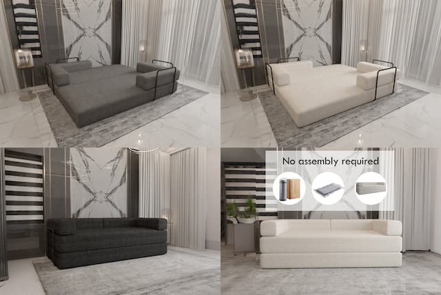 No Assembly Required,Box Packed,  Mordern Convertible Sofa Bed